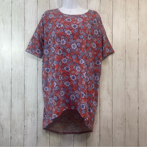 LulaRoe Irma Floral High Low Top NEW Extra Small - Picture 1 of 6